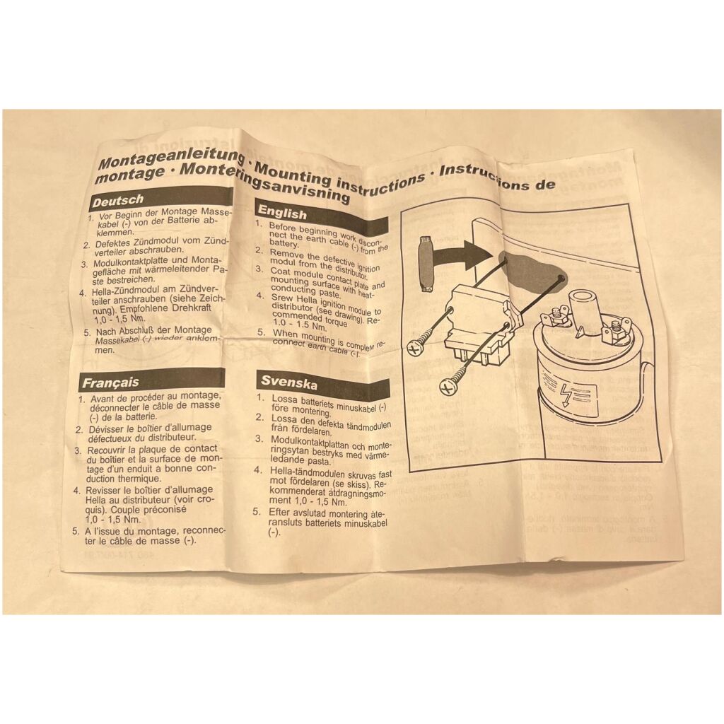 12V Tändningsmodul Citroen Ford Seat Saab 1985-94, HELLA 5DA006623-191