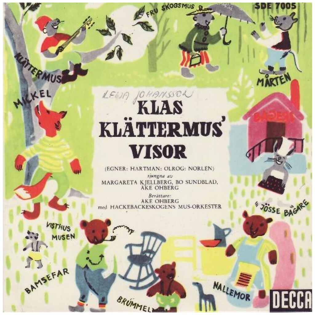 Margareta Kjellberg, Bo Sundblad Och Åke Ohberg - Klas Klättermus Visor (7, EP)