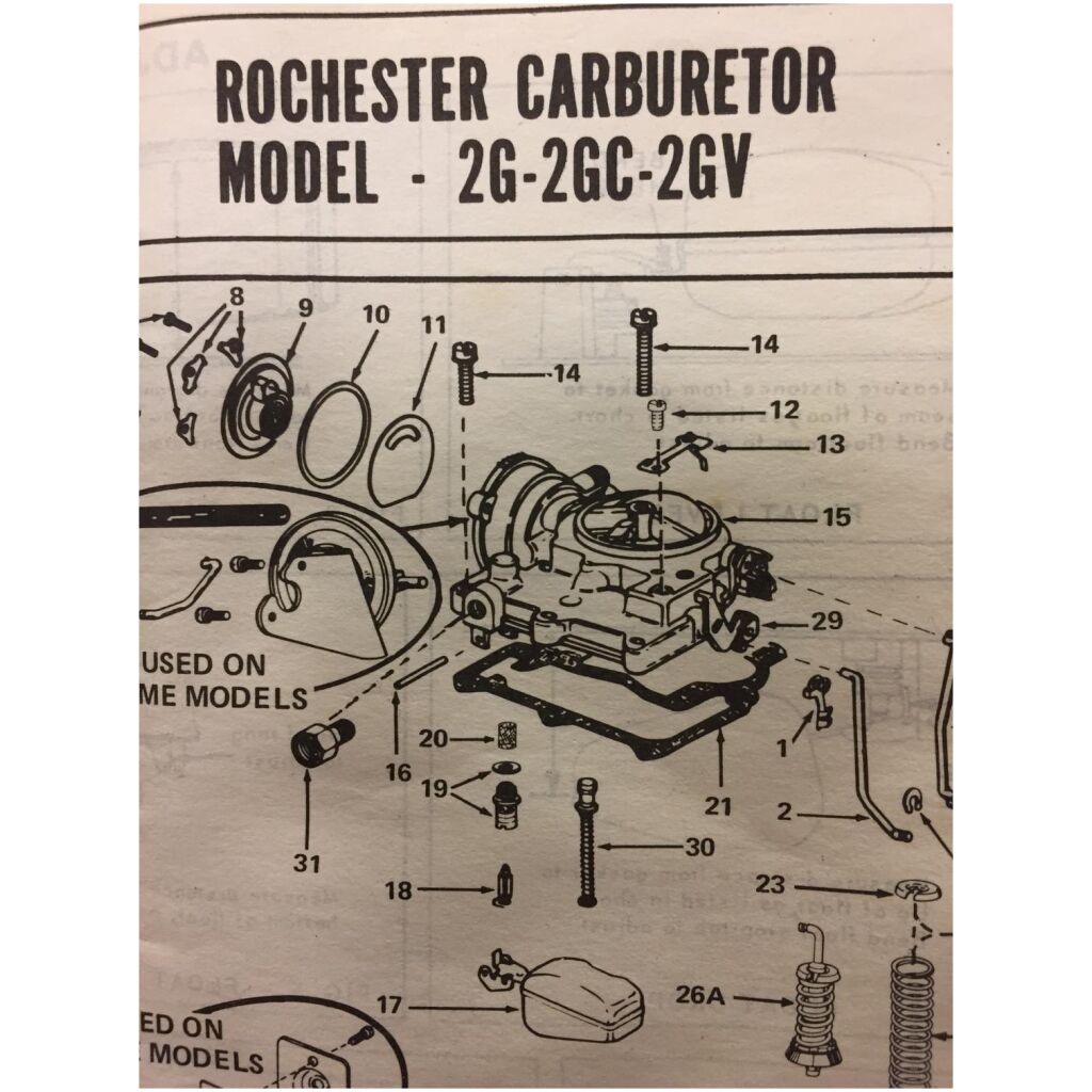 Rep.sats Rochester 2G-2GC-2GV 2-ports BUICK PONTIAC 59-66, CARTER 902-806A