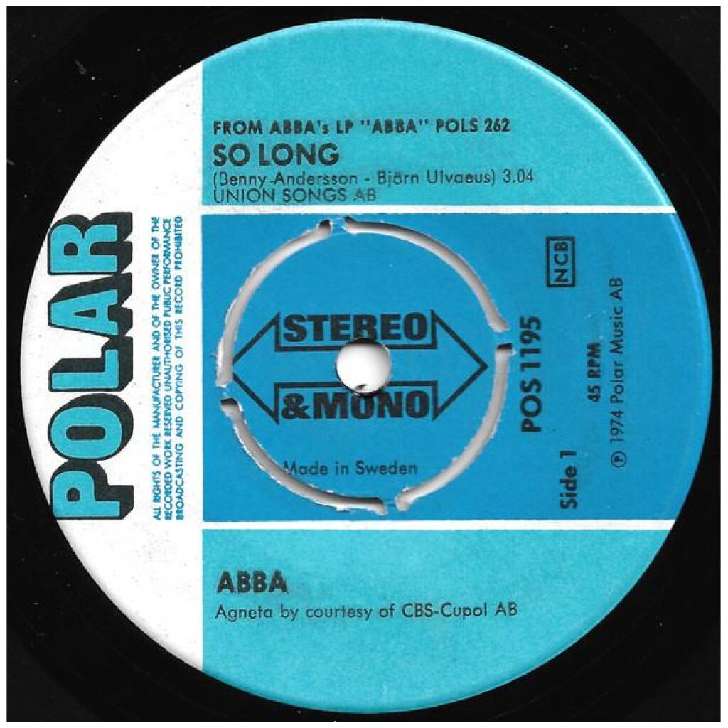ABBA - So Long (7, Single)