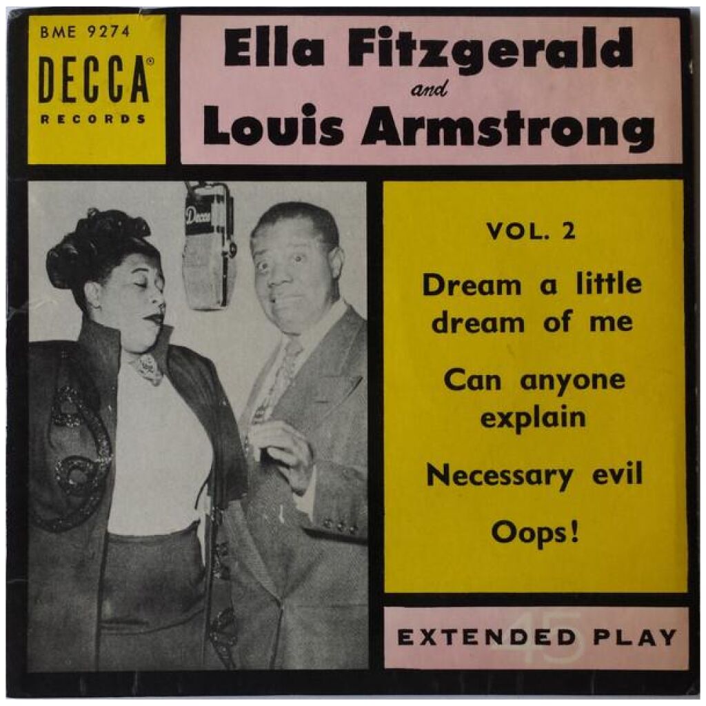 Ella Fitzgerald And Louis Armstrong - Vol. 2 - Dream A Little Dream Of Me (7, EP)