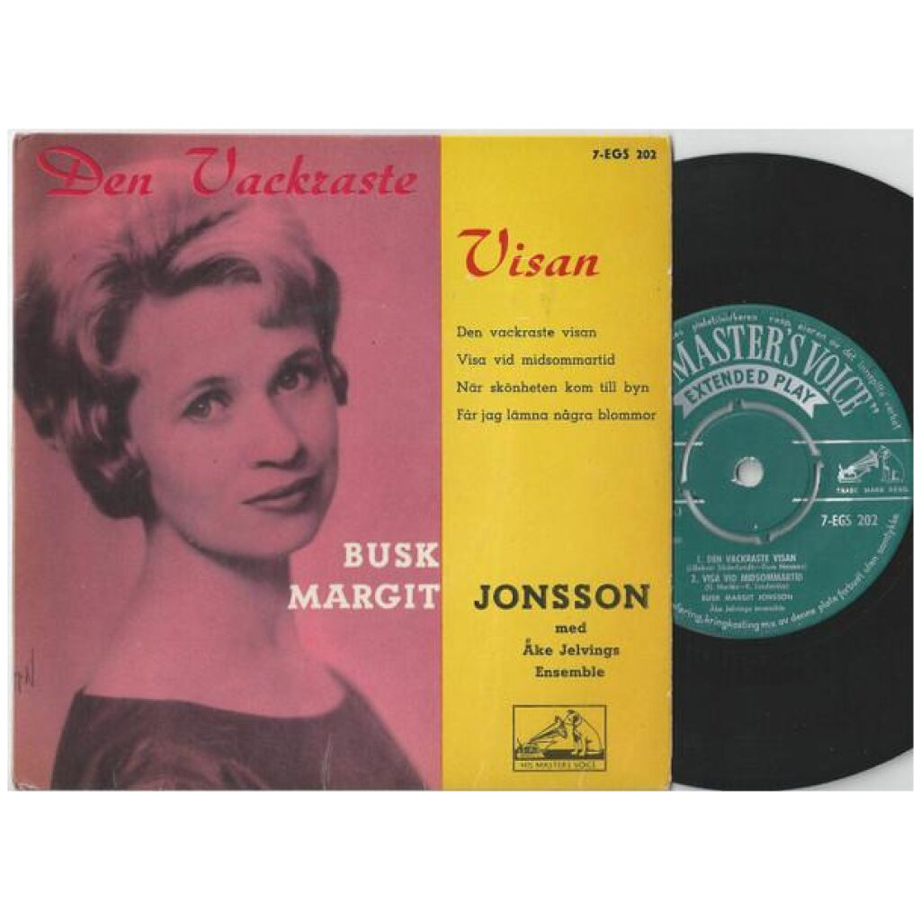 Busk Margit Jonsson Med Åke Jelvings Ensemble - Den Vackraste Visan (7, EP)