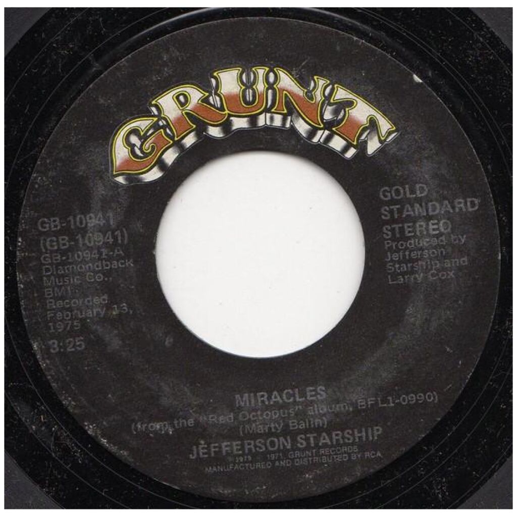 Jefferson Starship - Miracles / With Your Love (7, Single, RE)