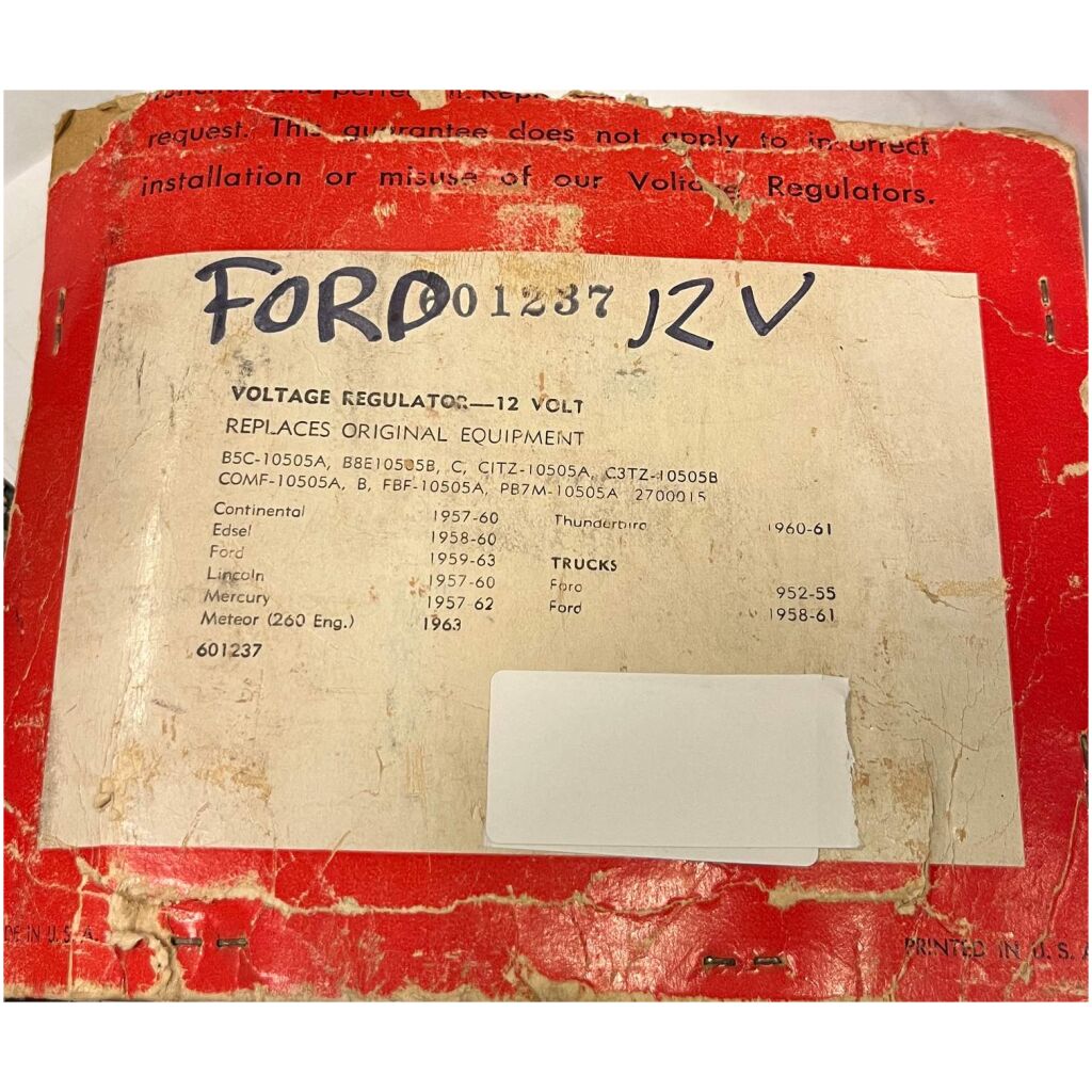 LADDNINGSRELÄ FORD EDSEL LINCOLN 12V 40A 1952-63 SWITCHES 601237