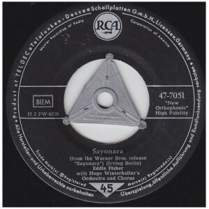 Eddie Fisher With Hugo Winterhalters Orchestra And Chorus - Sayonara (7, Single)