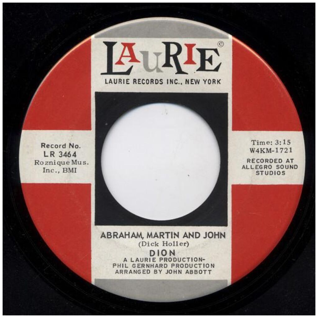 Dion (3) - Abraham, Martin And John / Daddy Rollin (7, Single, Roc)