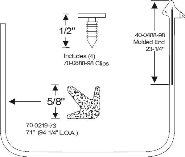 Dörrgummilister 1965 Chrysler, Dodge, Plymouth