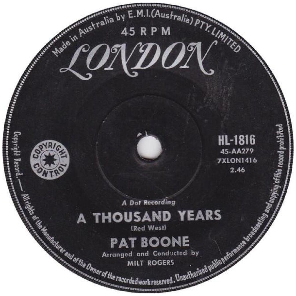 Pat Boone - A Thousand Years (7, Single)