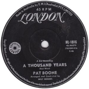 Pat Boone - A Thousand Years (7, Single)