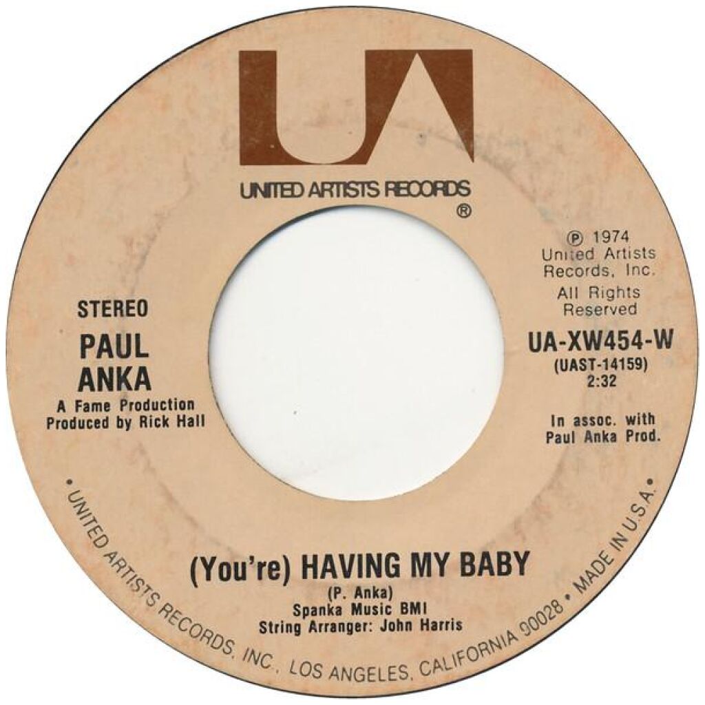 Paul Anka - (Youre) Having My Baby / Papa (7, Single, Styrene, Pit)