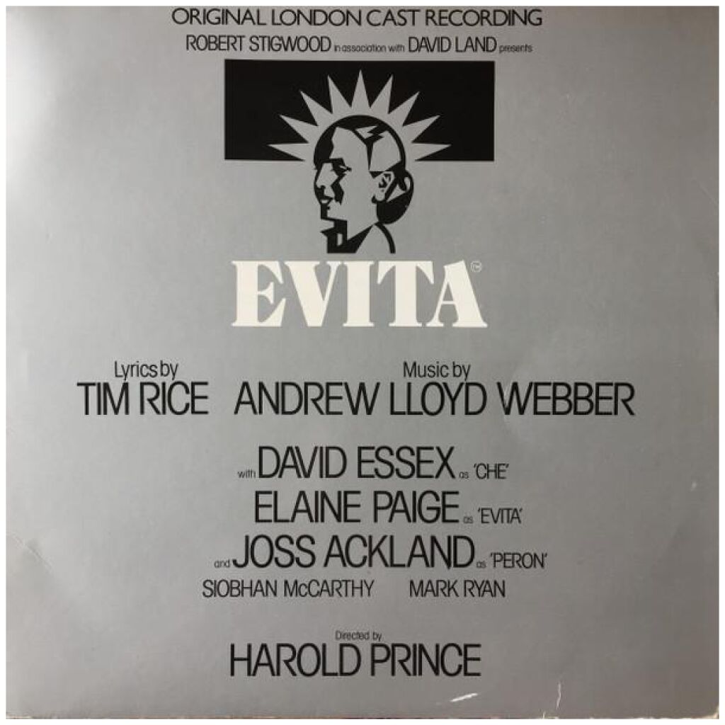 Andrew Lloyd Webber And Tim Rice - Evita Original London Cast Recording (LP, Album)