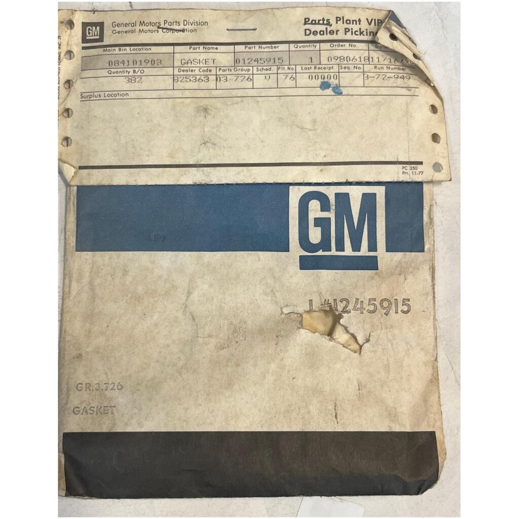Förgasar Fotpackning 230-455cui Buick Chev Pontiac 1966-80, GM #1245915 NOS