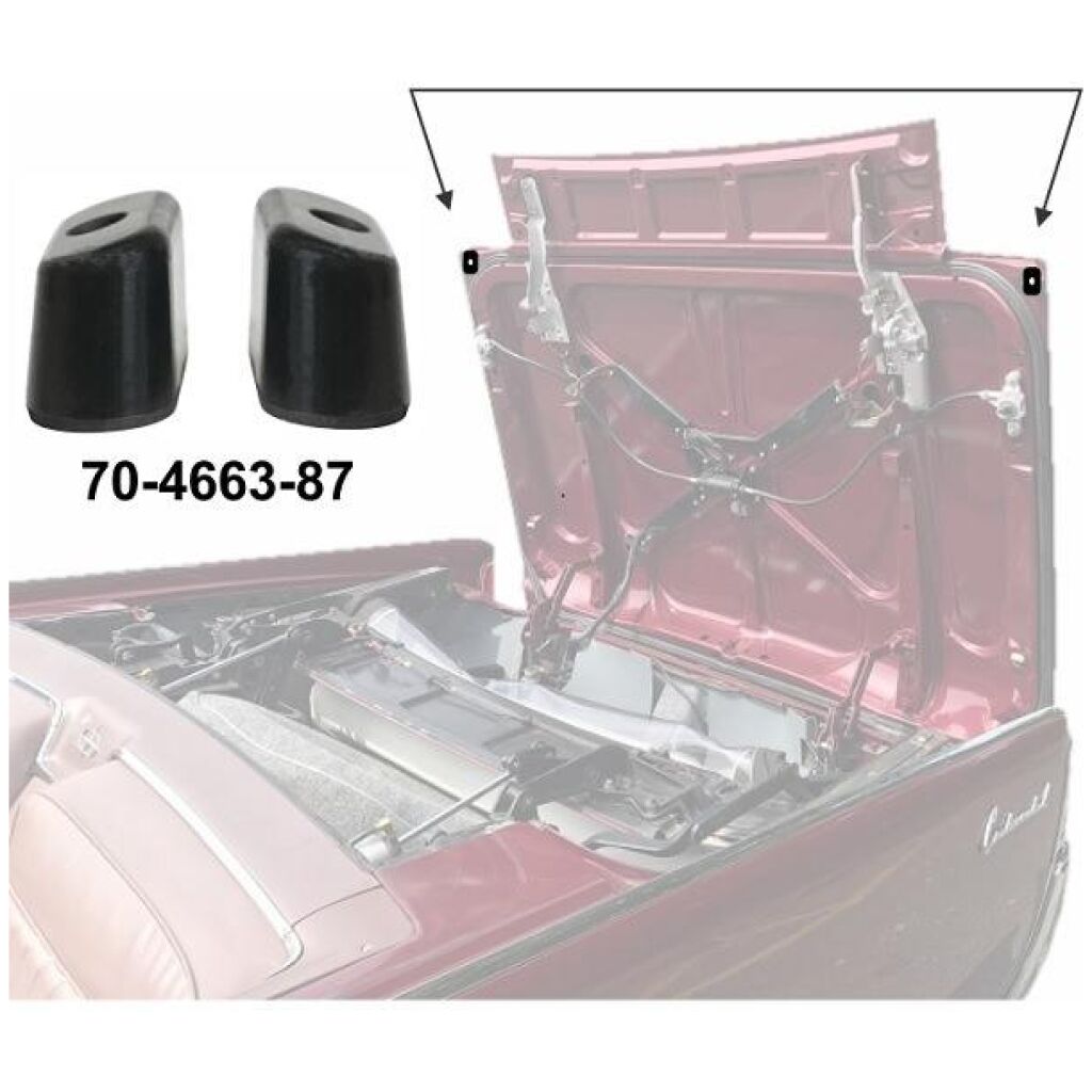 Bagagelucksgummistopp 1961-63 4dr cab Lincoln