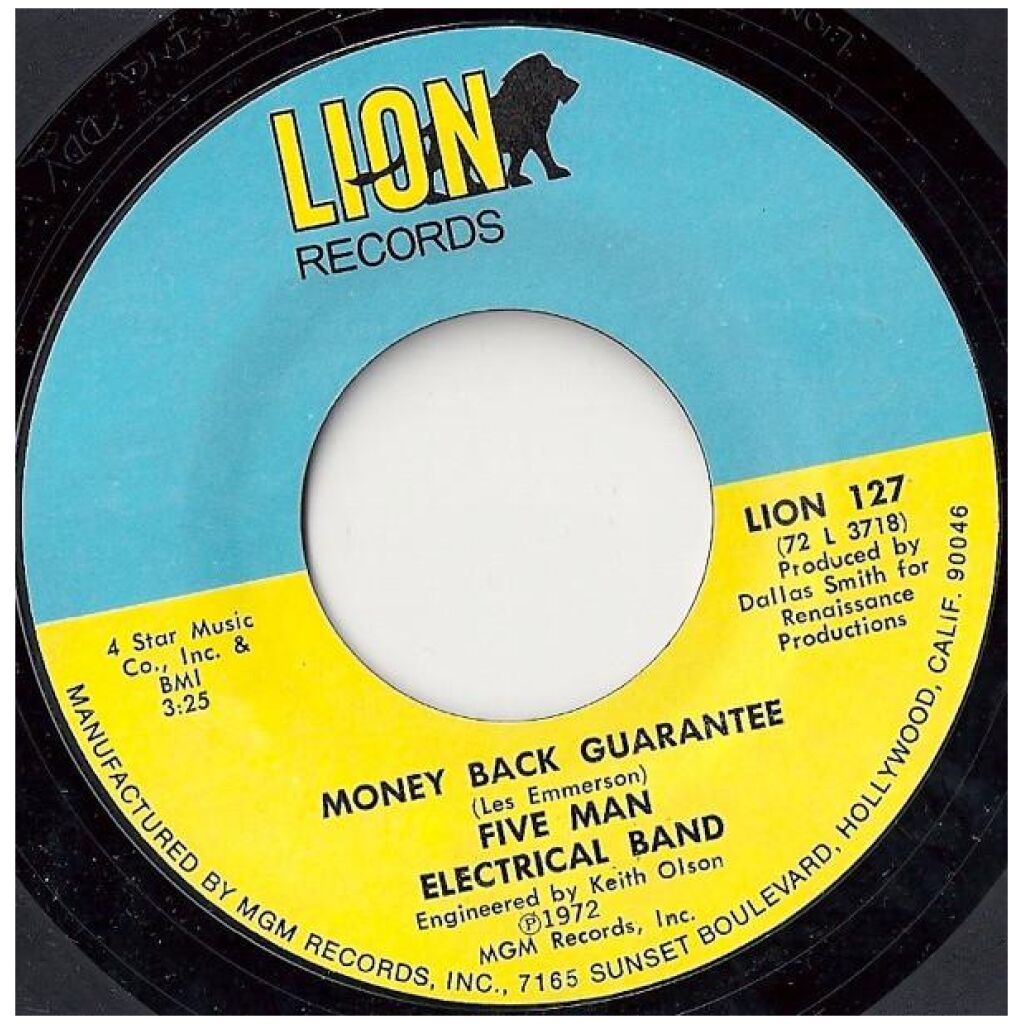 Five Man Electrical Band - Money Back Guarantee / Find The One (7)