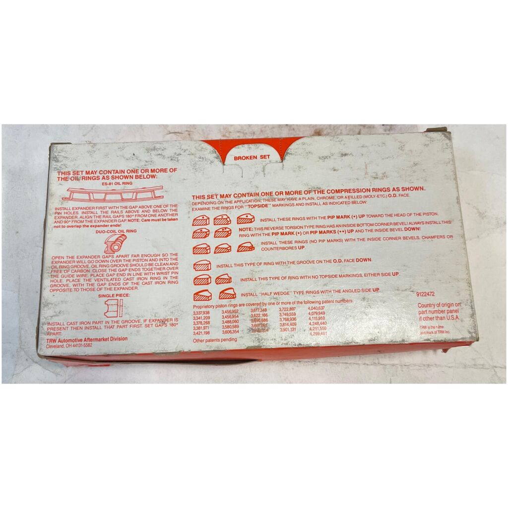 Kolvringsats GM Chrysler Ford Jeep 302-360cui 1953-96, TRW T8325MX-20