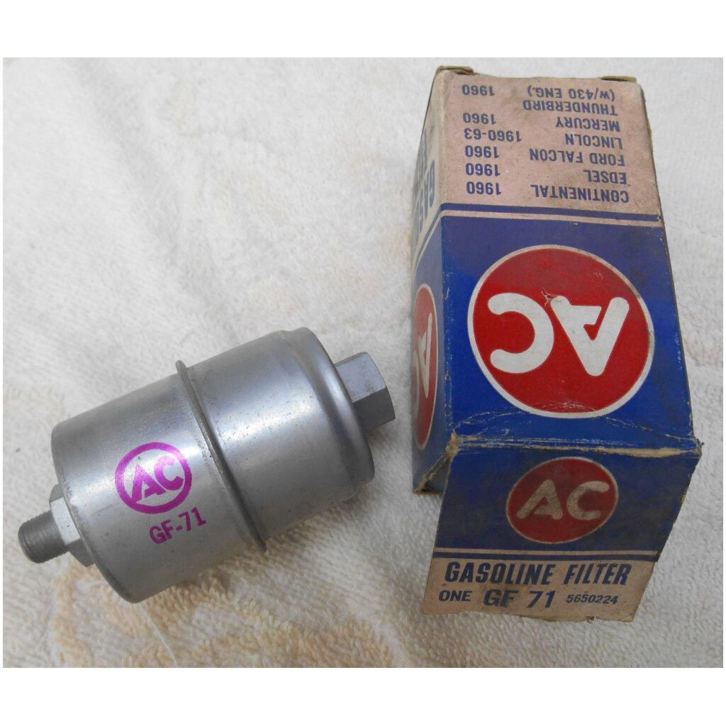 BRÄNSLEFILTER FORD MERCURY LINCOLN V8 352" 1960-68, NOS AC DELCO GF71