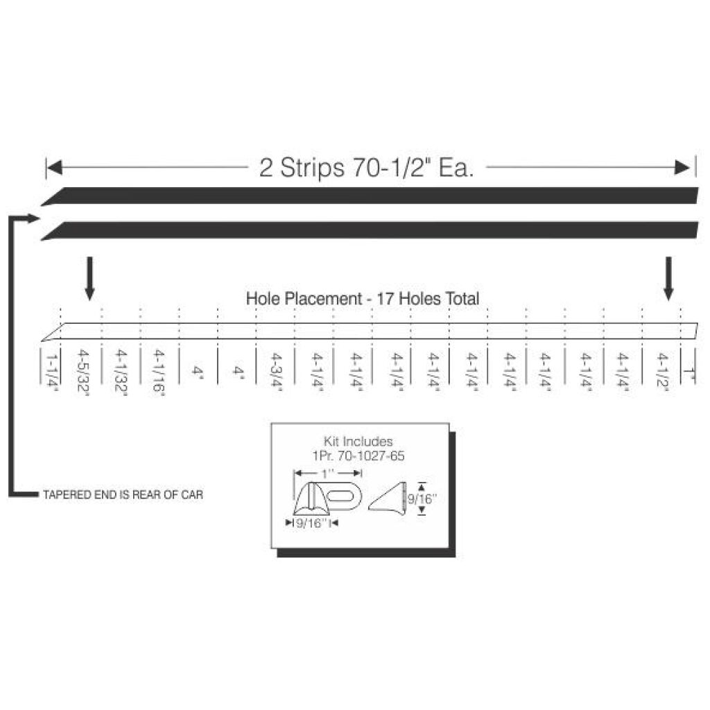 Hardtop Roof Rail Weatherstrips