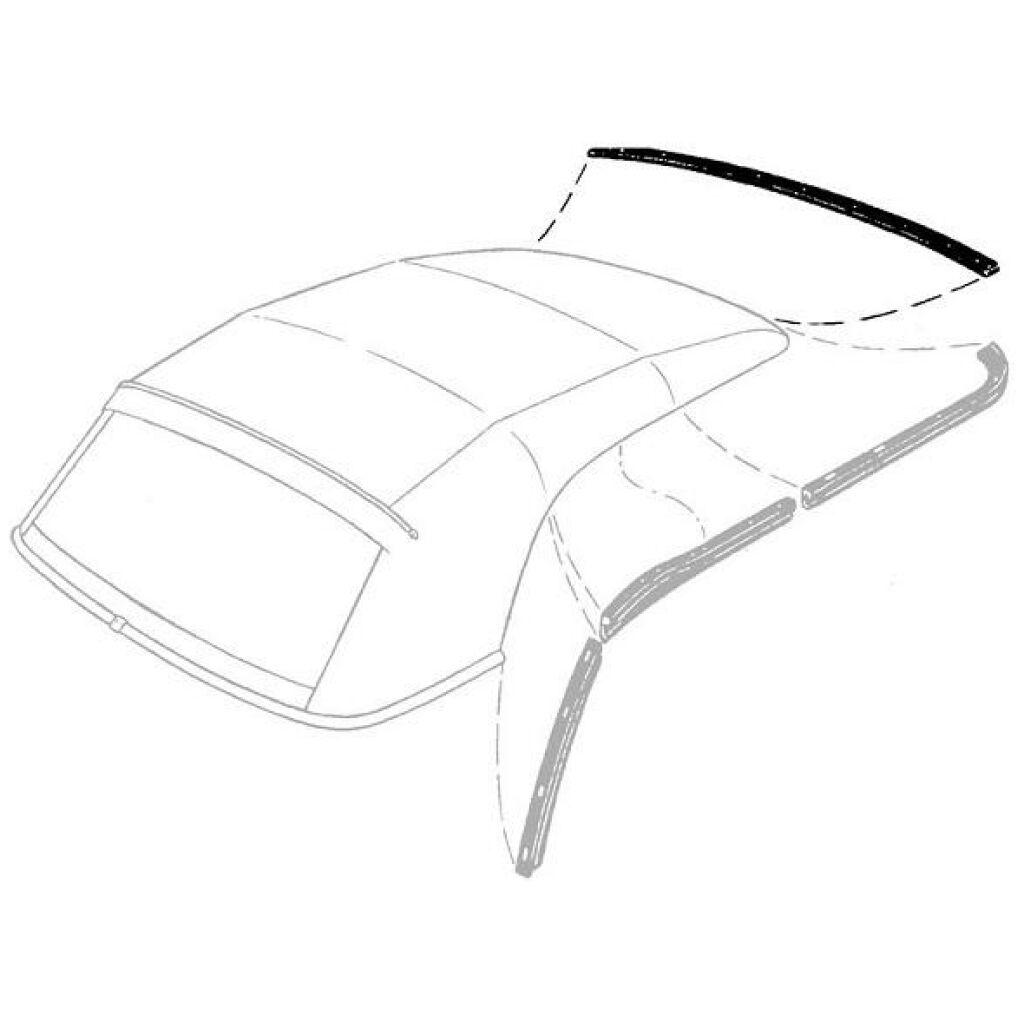 Gummilist främre till Cabbställningen 1955-56 2dr cab Ford Mercury