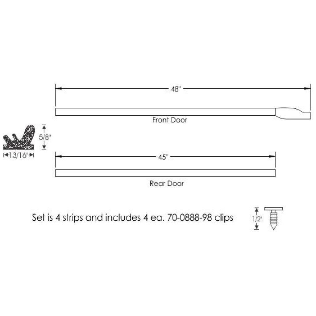 Hardtop Roof Rail Weatherstrip