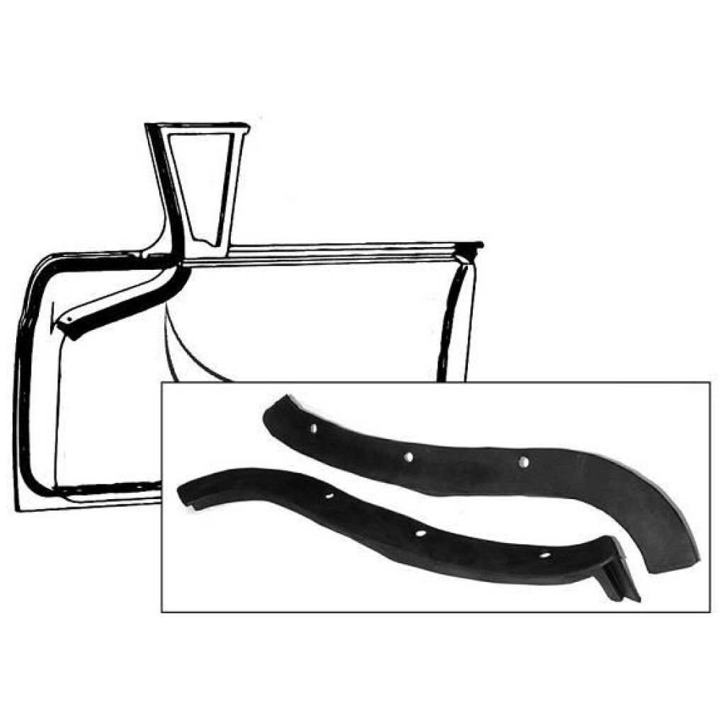 Front Door Inner Dog Leg Weatherstrips 1957-58 2dr 4dr ht cab sedan Ford Edsel