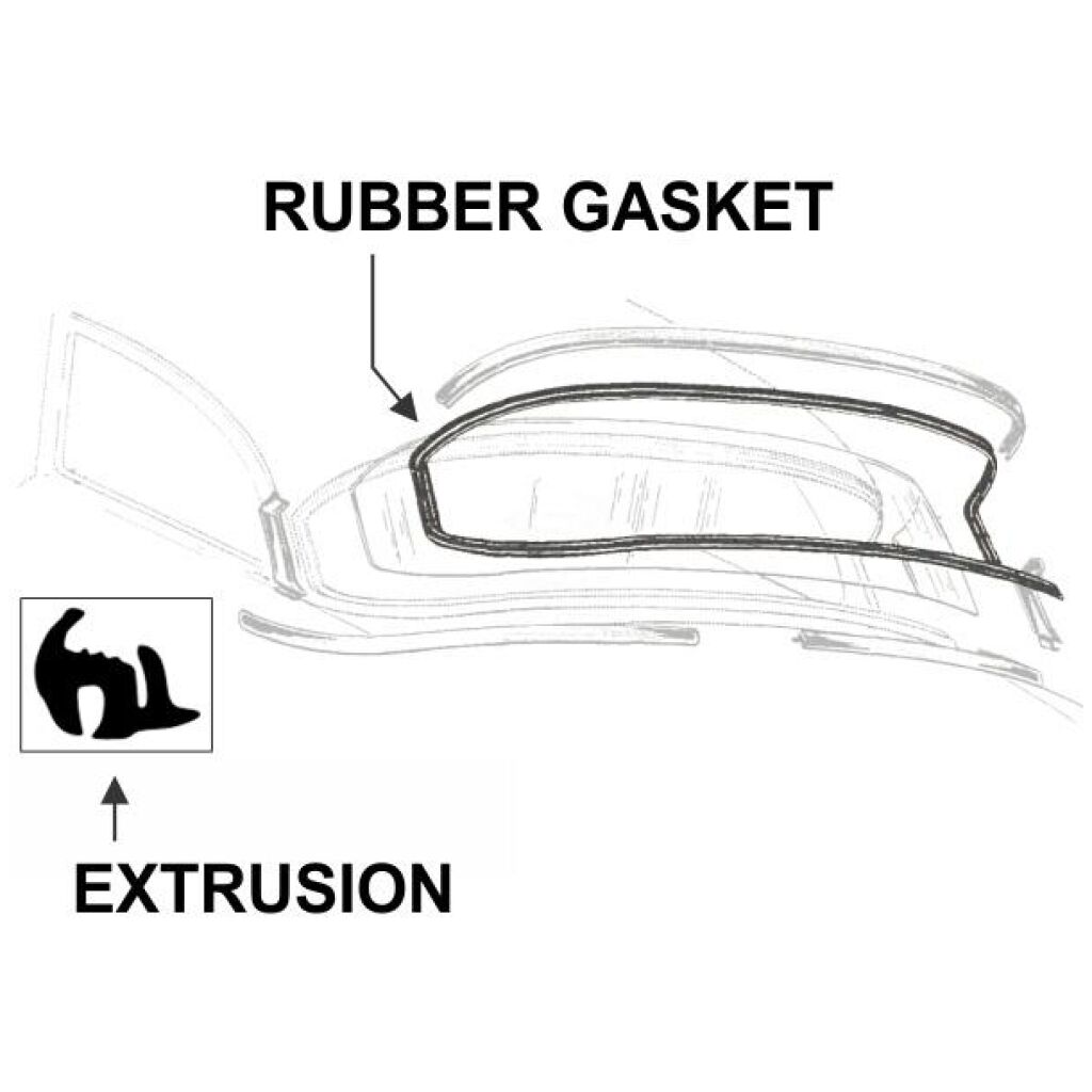 Bakrutegummilist 1955-56 2dr 4dr sedan Ford