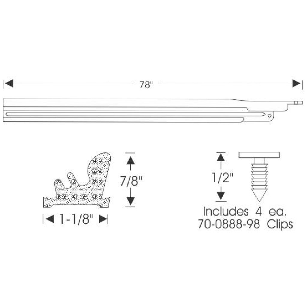 Roof Rail GummilistGummilist 1962-63 2dr ht Buick Oldsmobile