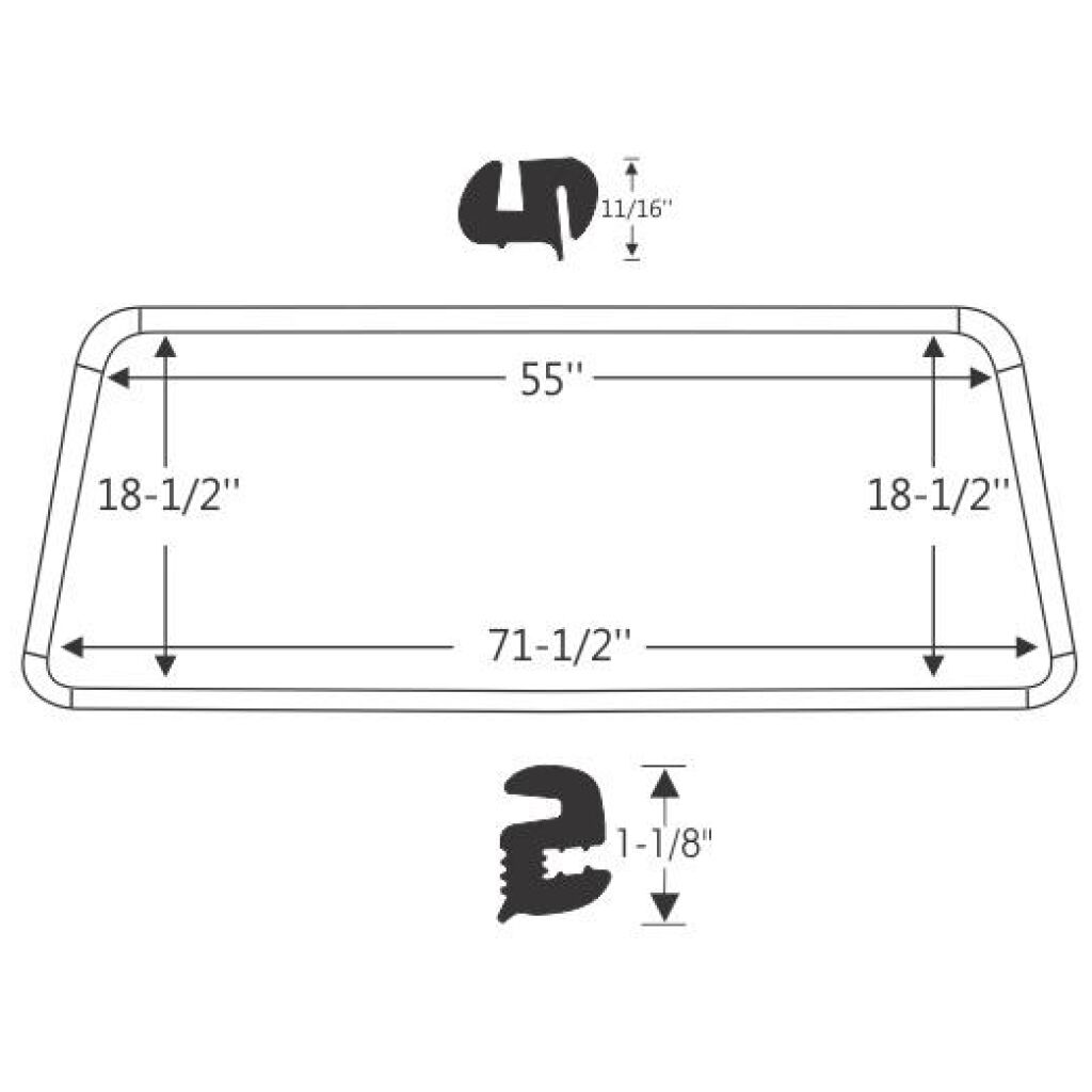 Framrutegummilist 1961-62 2dr 4dr ht sedan Buick Cadillac Chevrolet Oldsmobile Pontiac