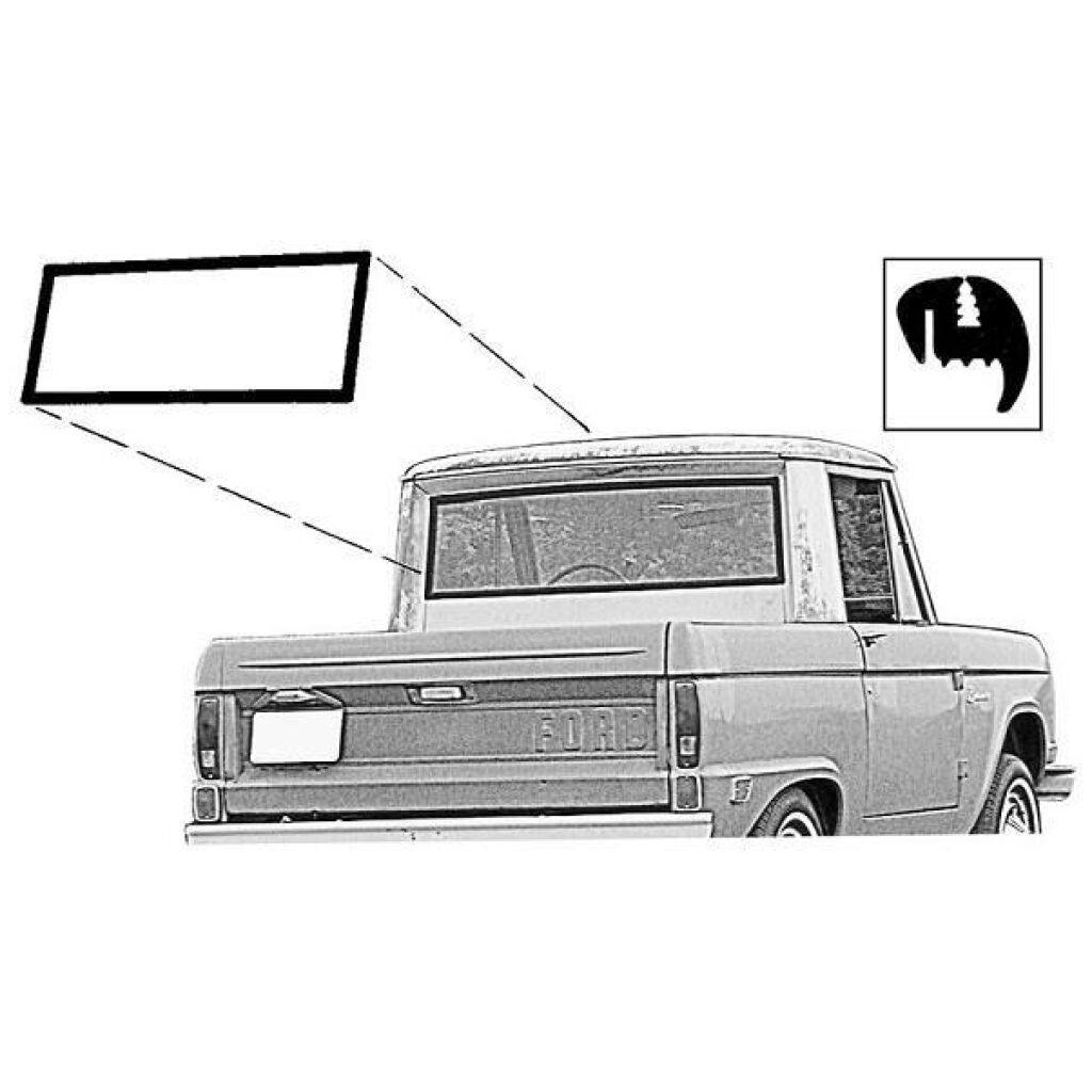 Bakrutegummilist 1966-72 2dr Ford