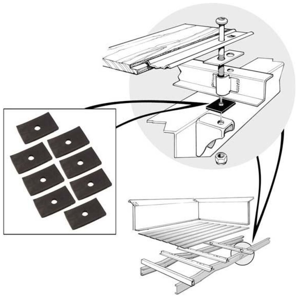 Monteringsgummi Bed Frame 1953-56 2dr Ford