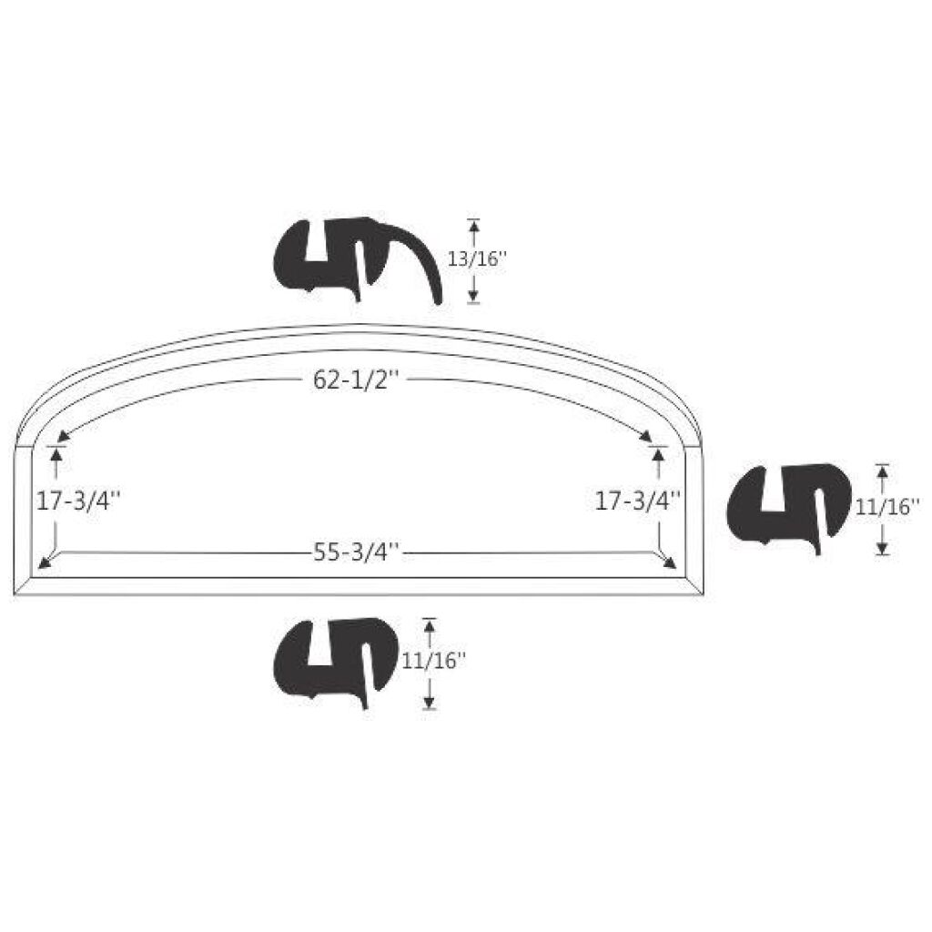 Bakrutegummilist 1961-62 4dr ht Buick Chevrolet Oldsmobile Pontiac