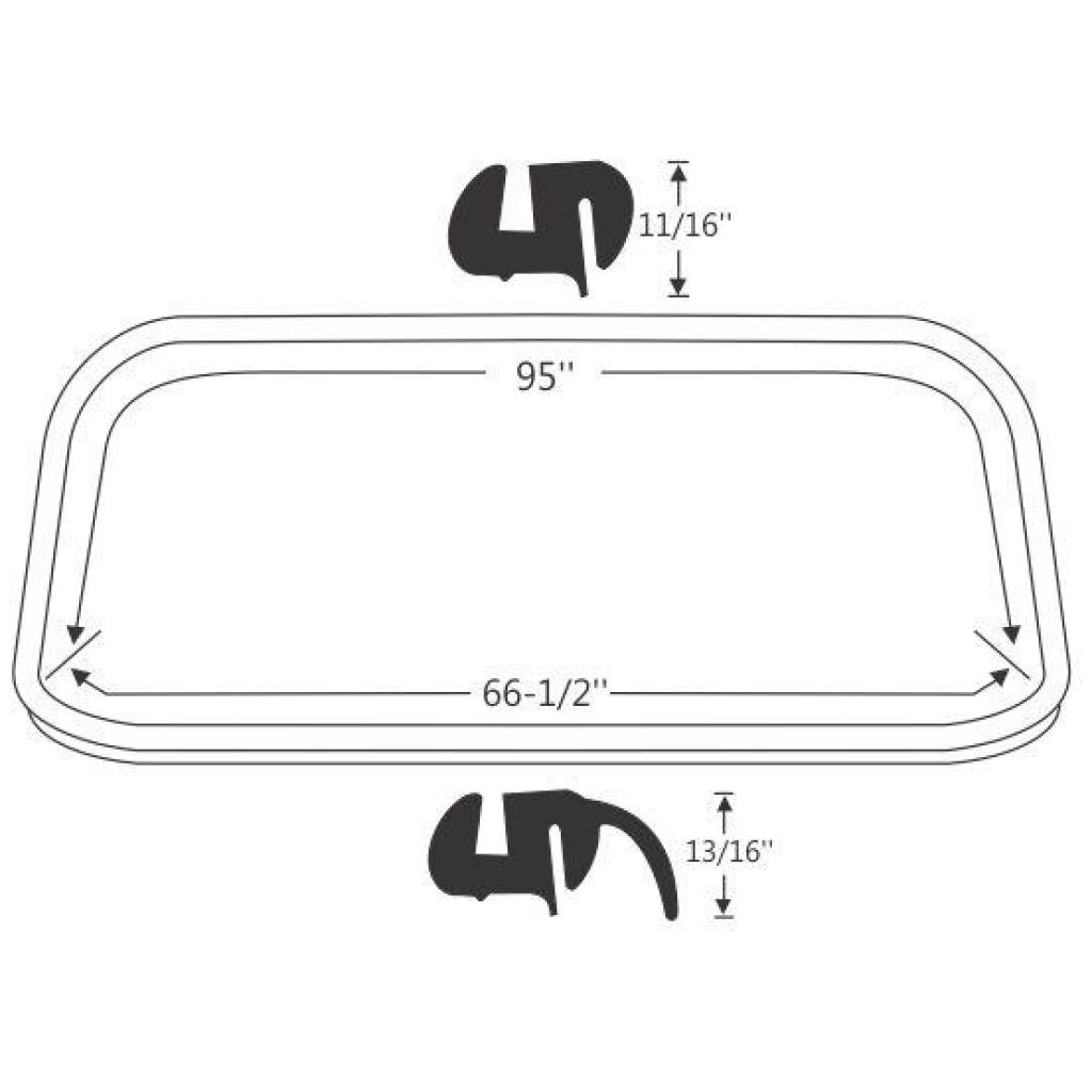 Bakrutegummilist 1961-62 2dr ht Buick Chevrolet Oldsmobile Pontiac