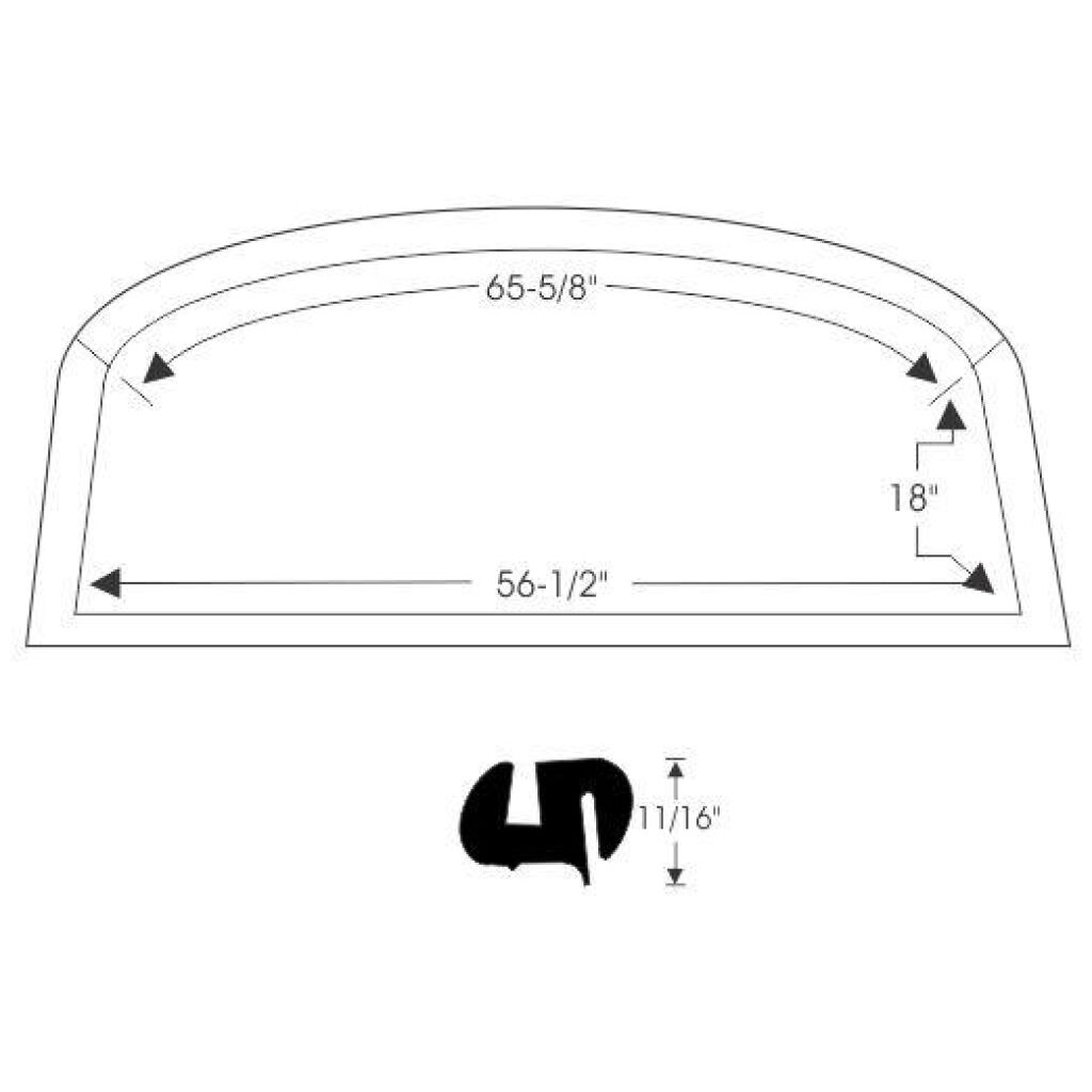 Framrutegummilist 1963-64 2dr 4dr ht Buick Cadillac Chevrolet Oldsmobile Pontiac