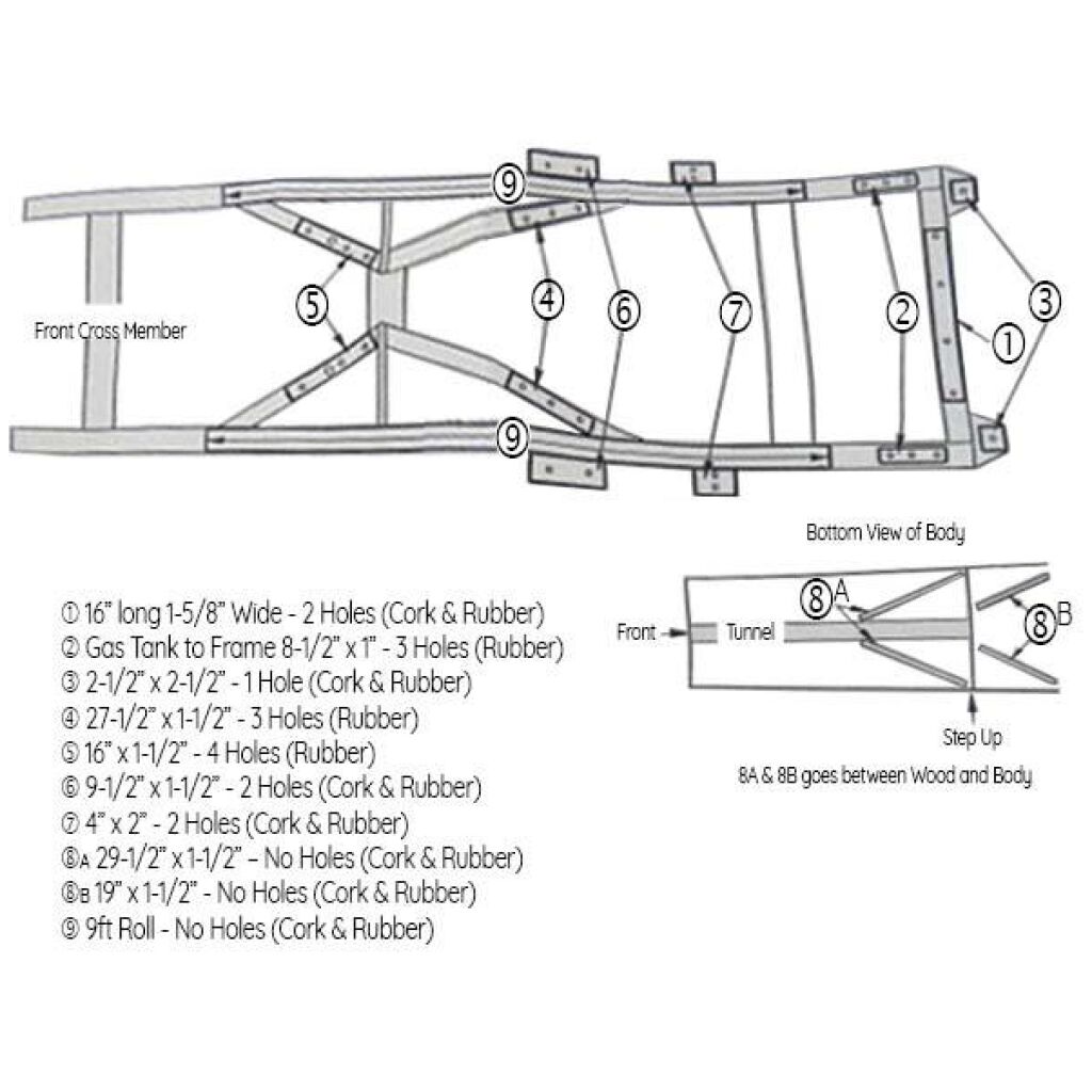 Gummisats Chassi till ram 1935-36 2dr 4dr cab sedan Ford