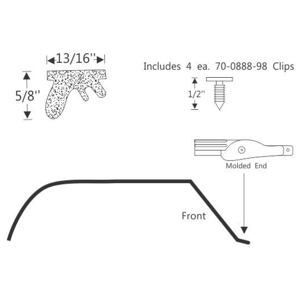 Roof Rail GummilistGummilist 1964-65 2dr ht Buick Chevrolet Oldsmobile Pontiac