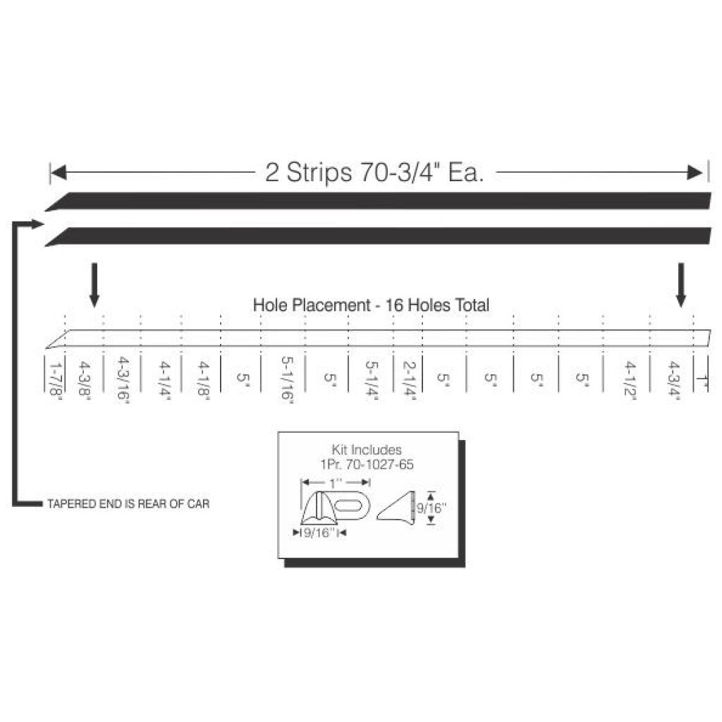 Hardtop Roof Rail Weatherstrips