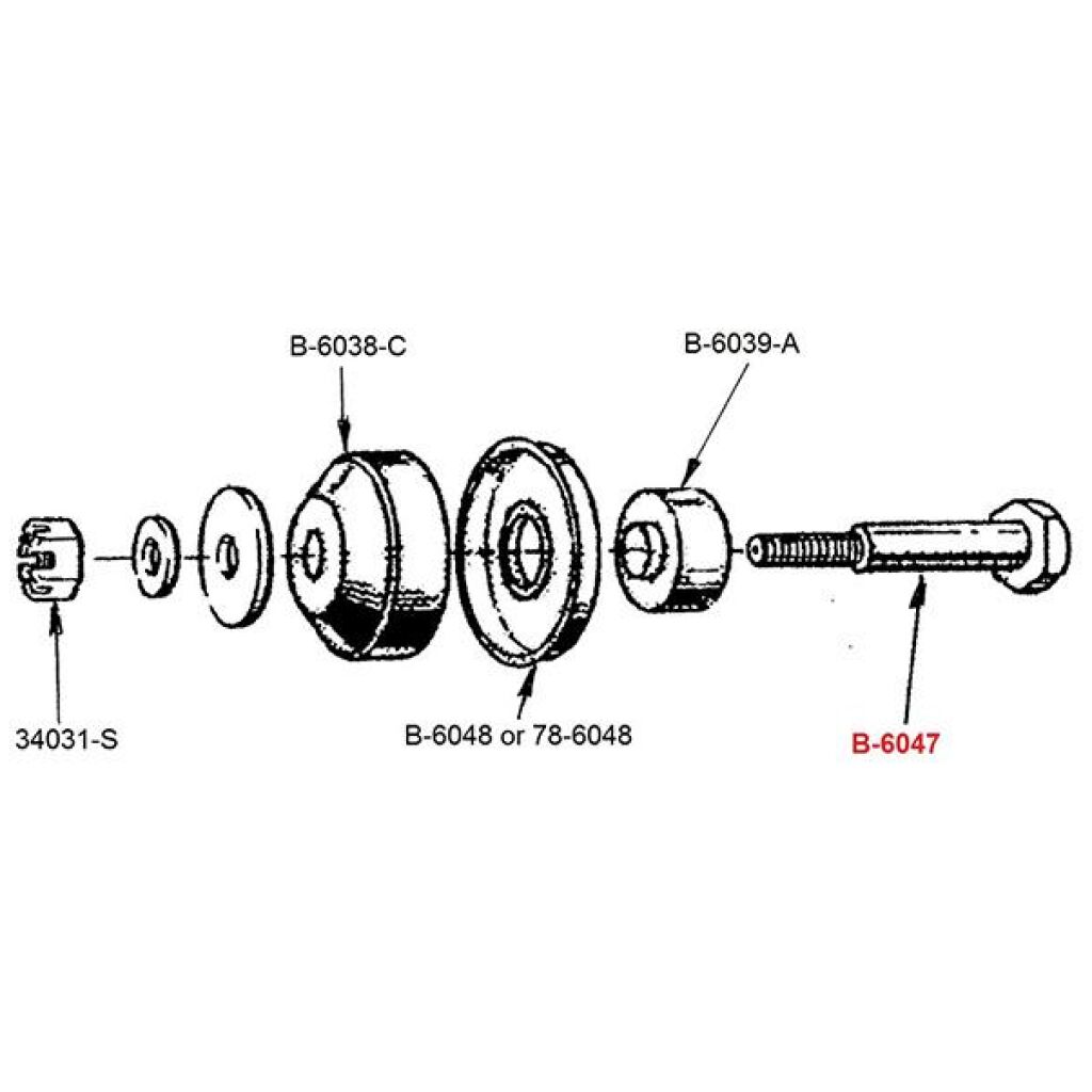 Engine Mount Bolt 1932-51 2dr sedan Ford