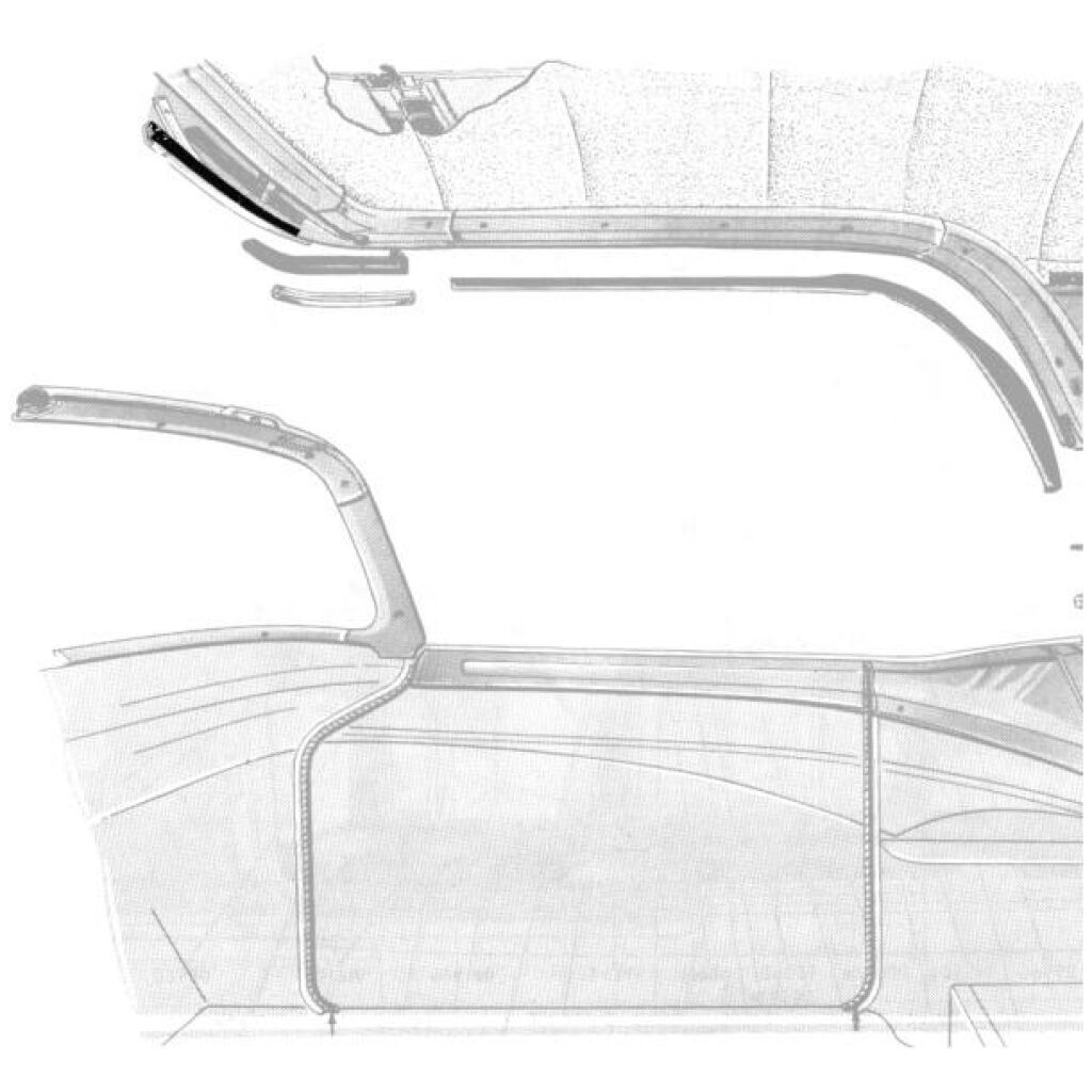 Retractable roof weatherstrip 1957-58 2dr ht Ford