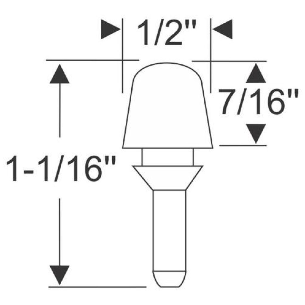 Gummistopp Regskylt 1/2" 1950-65 2dr 4dr ht cab sedan Buick