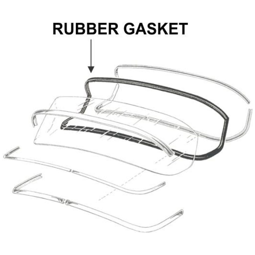Bakrutegummilist 1953-54 2dr ht Ford