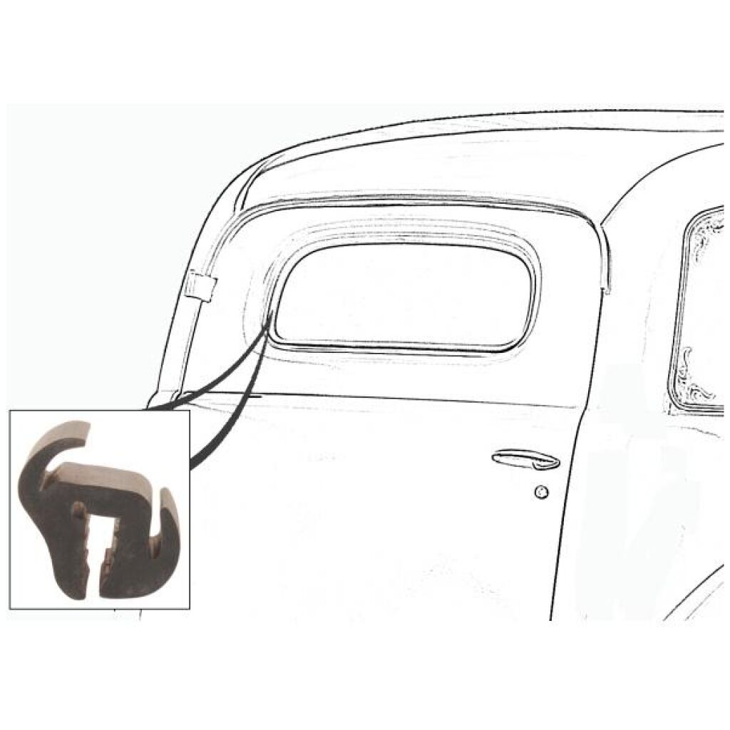 Bakrutegummilist 1942-47 2dr sedan Ford