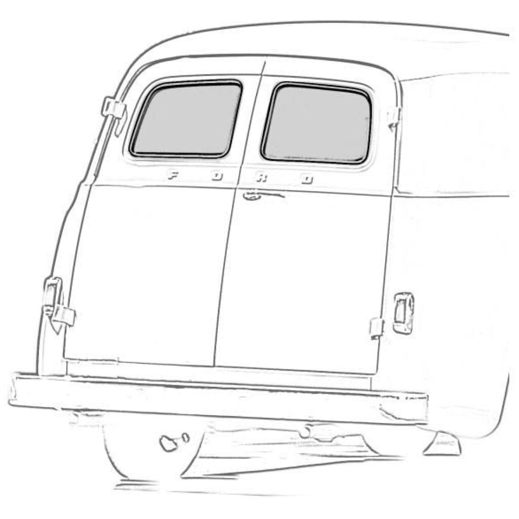 Bakrutegummilist 1948-52 2dr Ford