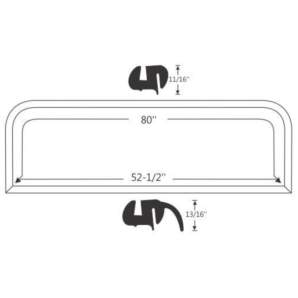 Bakrutegummilist 1962-64 2dr ht Buick Chevrolet Oldsmobile Pontiac