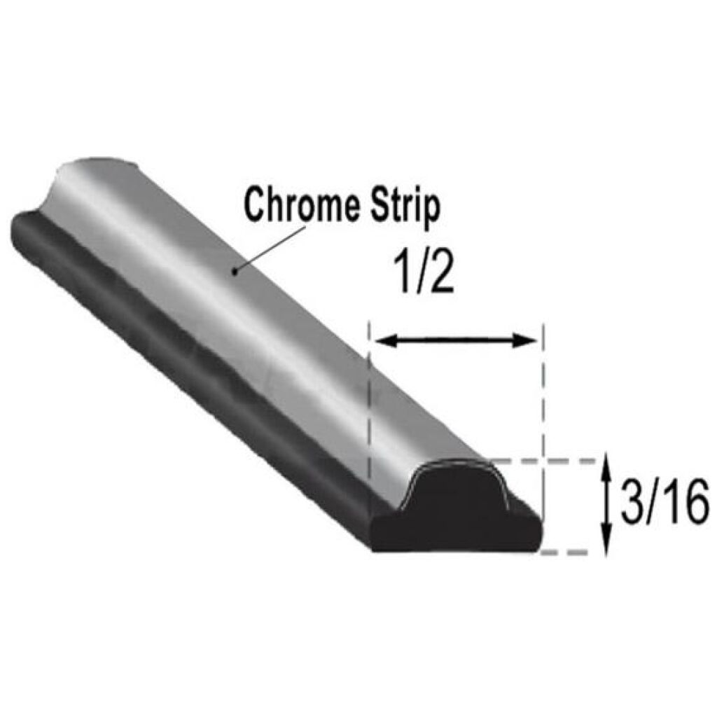 Window Weatherstrip Lockstrip - Chrome 1977-79 2dr 4dr Ford