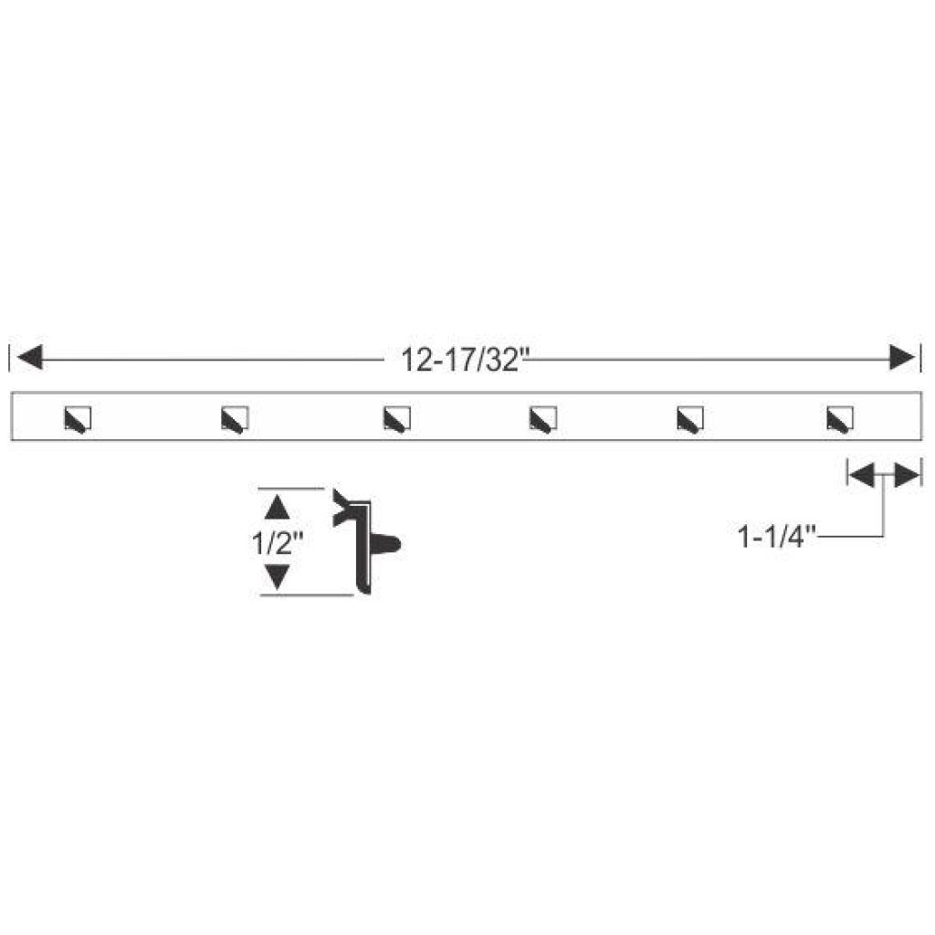 Vent Window Division Bar Weatherstrip 1954-58 2dr 4dr ht sedan Buick Cadillac