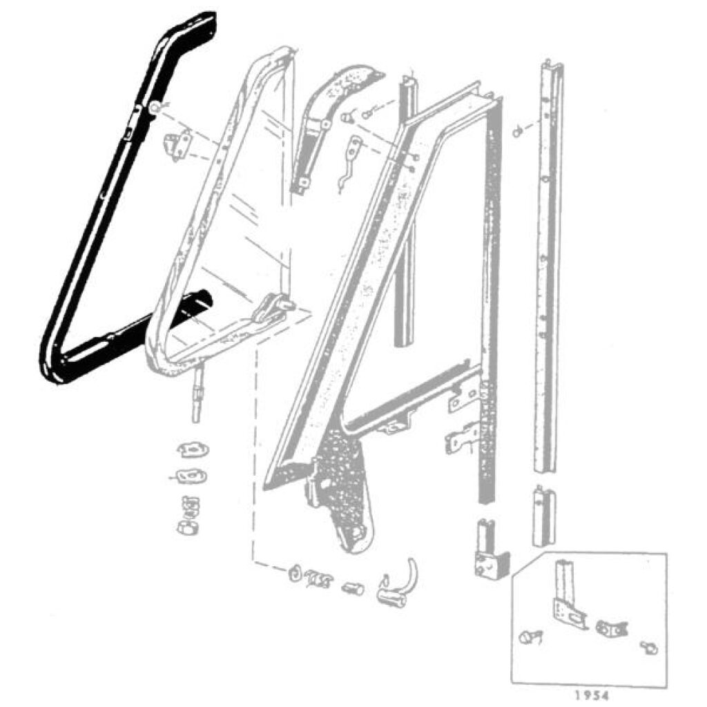 Front Door Vent Window Weatherstrips 1952-54 2dr ht cab Ford Mercury