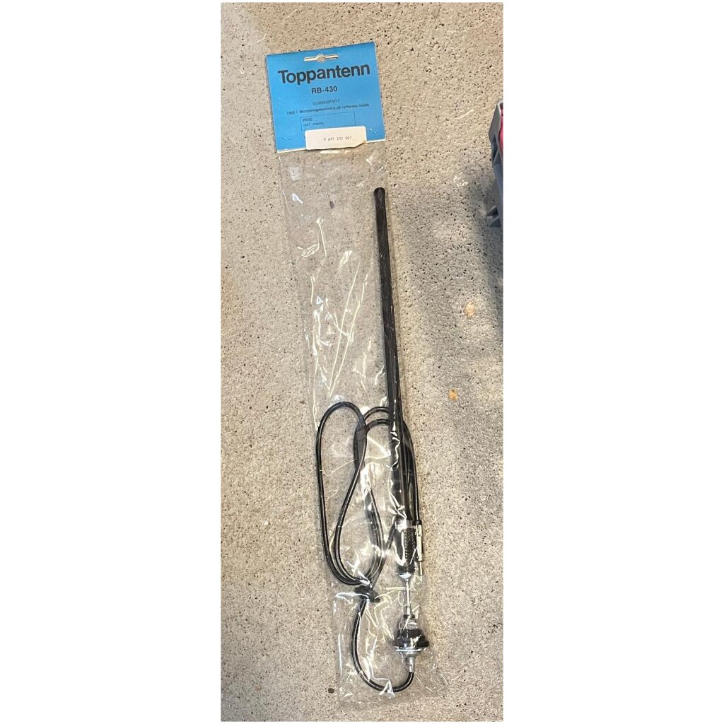 Toppantenn 430mm 80pF kabellängd 1200mm avskruvbart gummisprö