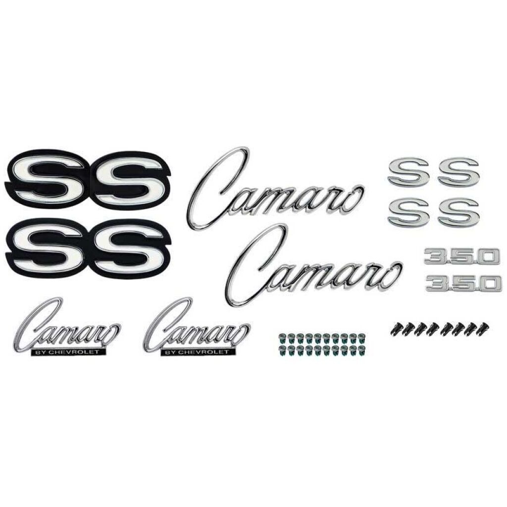1969 Camaro RS / SS Exterior Emblem Kit; with SS 350