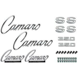 1969 Camaro SS Exterior Emblem Kit; with 350; w/o RS Option