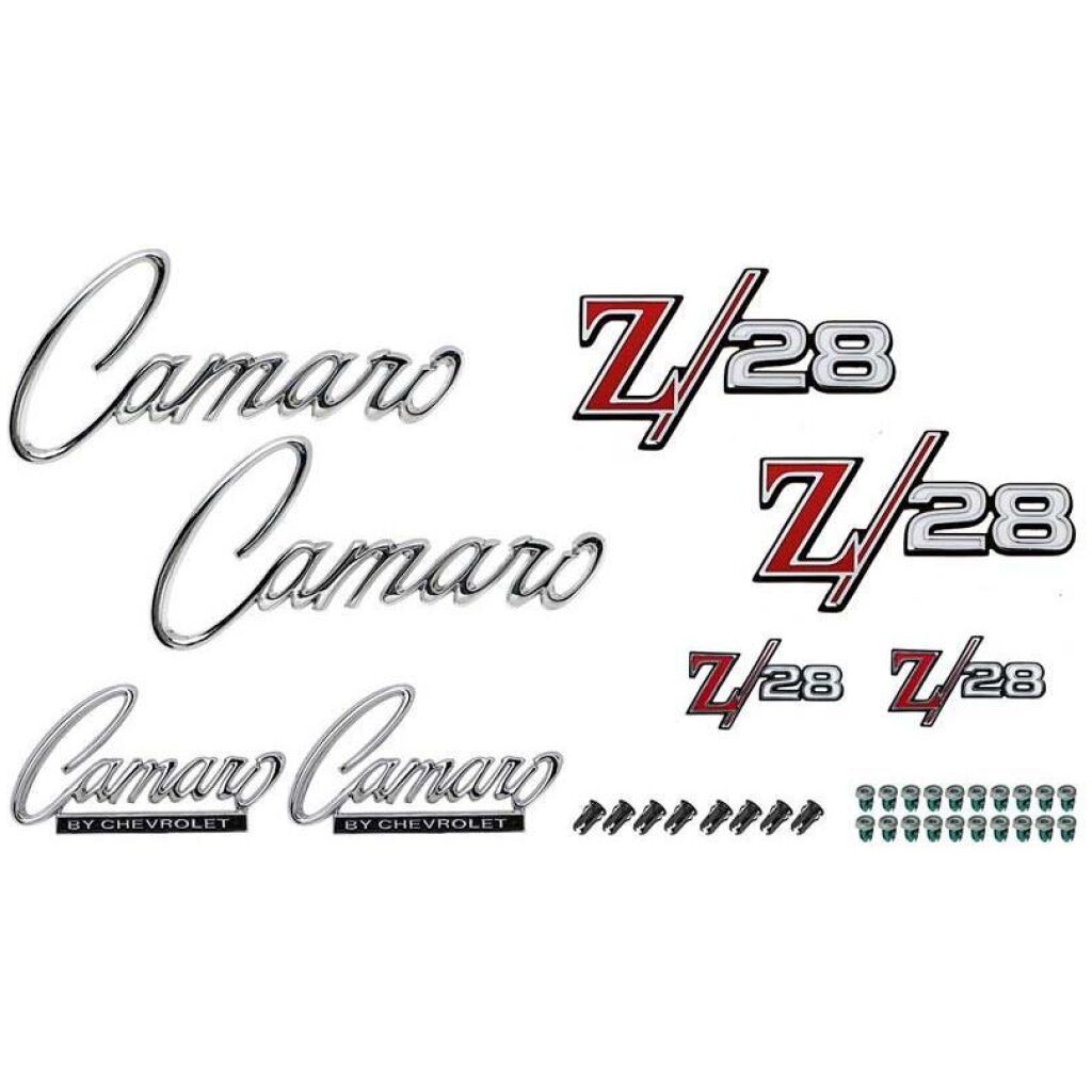 1969 Camaro Z28 Exterior Emblem Kit; w/o Cowl Hood, w/o RS Option