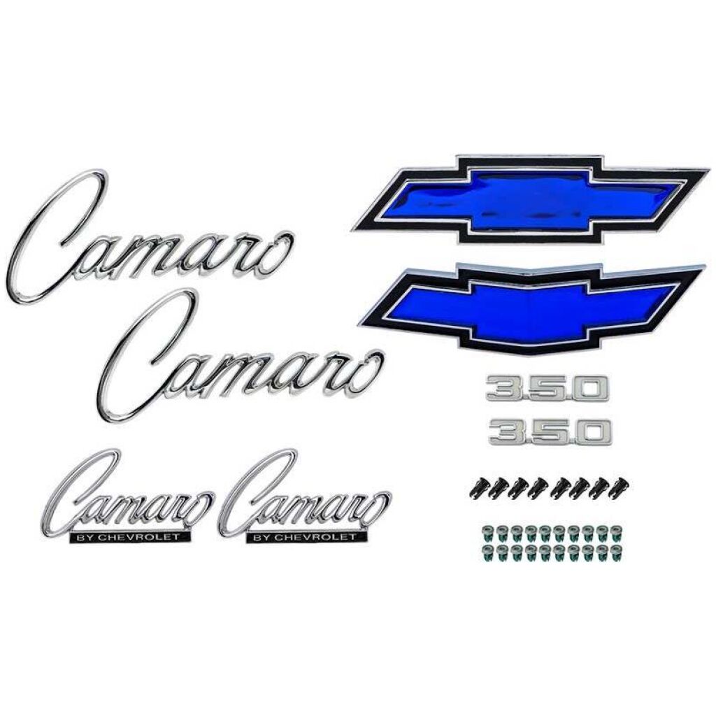 1969 Camaro Exterior Emblem Kit; Standard Models; with 350 Engine